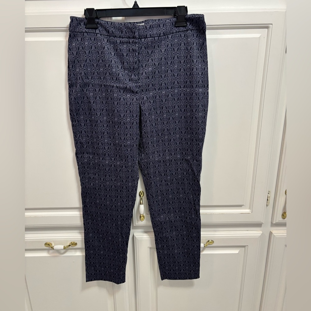 Chico’s Perfect Stretch Blue Print Ankle Pants Women’s Size Med Chico’s 1